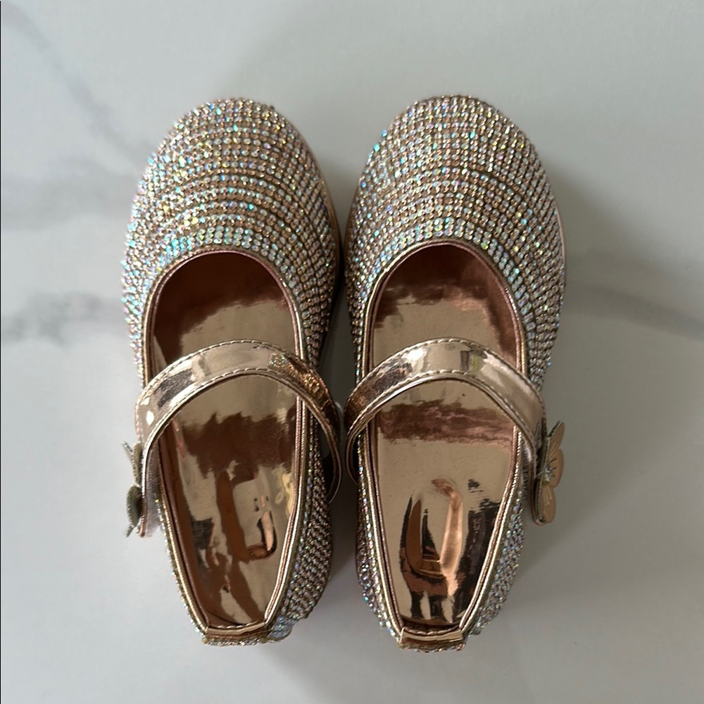 Toddler girl Sparkling Gold Mary Jane Shoes